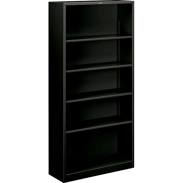 HON Brigade Steel Bookcase, 5 Shelves, 34-1/2"W, Black Finish NEXT2018 NEXT2Day 1 HON Brigade Steel Bookcase, 5 Shelves, 34-1/2"W, Black Finish NEXT2018 NEXT2Day