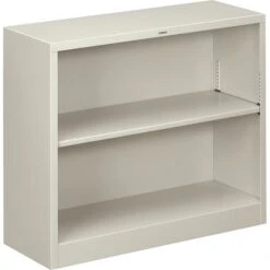 HON® Brigade™ 2-Shelf Metal Bookcase, Gray