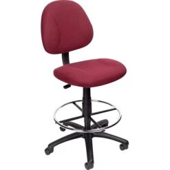 Boss® Drafting Stool W/ Footring; Burgundy