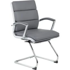 Boss CaressoftPlus Vinyl Guest Chair, Gray (B9479-GY) -Popular Furniture s1051489 s7