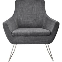 Popular Furniture 11 Adesso Home Kendrick Fabric Lounge Chair, Charcoal Gray (GR2002-10)
