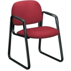 HON Solutions Seating Fabric Guest Chair With Sled Base, Marsala (HON4008CU63T)