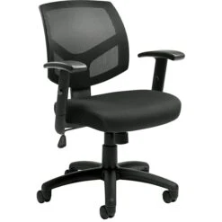 Global Offices To Go Mesh Back Managers Chair, Black, Adjustable Arms (OTG11514B)
