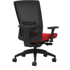 Union & Scale Workplace2.0™ Fabric Task Chair, Ruby Red, Adjustable Lumbar, 2D Arms, Advanced Synchro Tilt