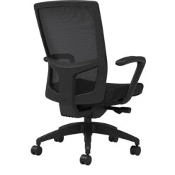 Union & Scale Workplace2.0™ Fabric Task Chair, Black, Integrated Lumbar, Fixed Arms, Advanced Synchro Tilt