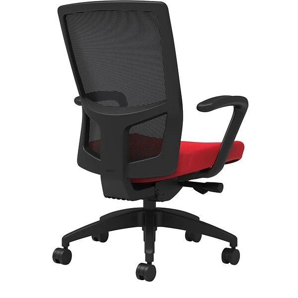 Union & Scale Workplace2.0™ Fabric Task Chair, Ruby Red, Integrated Lumbar, Fixed Arms, Advanced Synchro Tilt 1 Union & Scale Workplace2.0™ Fabric Task Chair, Ruby Red, Integrated Lumbar, Fixed Arms, Advanced Synchro Tilt
