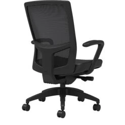 Union & Scale Workplace2.0™ Vinyl Task Chair, Black, Integrated Lumbar, Fixed Arms, Advanced Synchro Tilt