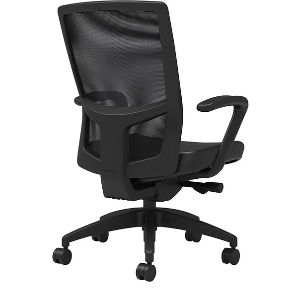 Union & Scale Workplace2.0™ Vinyl Task Chair, Black, Integrated Lumbar, Fixed Arms, Advanced Synchro Tilt 1 Union & Scale Workplace2.0™ Vinyl Task Chair, Black, Integrated Lumbar, Fixed Arms, Advanced Synchro Tilt