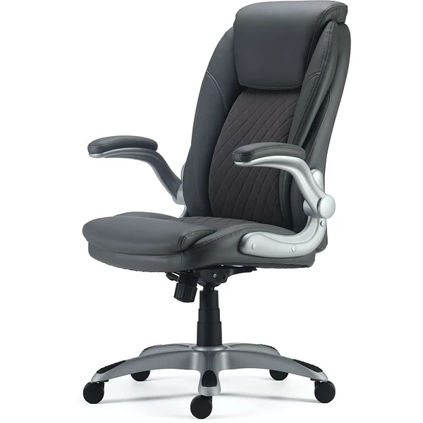 Quill Brand® Sorina Bonded Leather Chair, Grey (53253) 3 Quill Brand® Sorina Bonded Leather Chair, Grey (53253) - Image 3