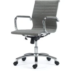 Quill Brand® Everell Fabric Managers Chair, Gray (53279) -Popular Furniture s1127092 s7