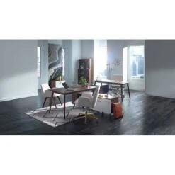 Union & Scale™ MidMod Fabric Guest Chair, Cream (UN56983-CC)