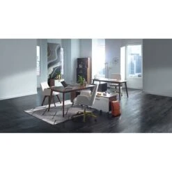 Union & Scale™ MidMod Fabric Manager Chair, Cream (UN56982)