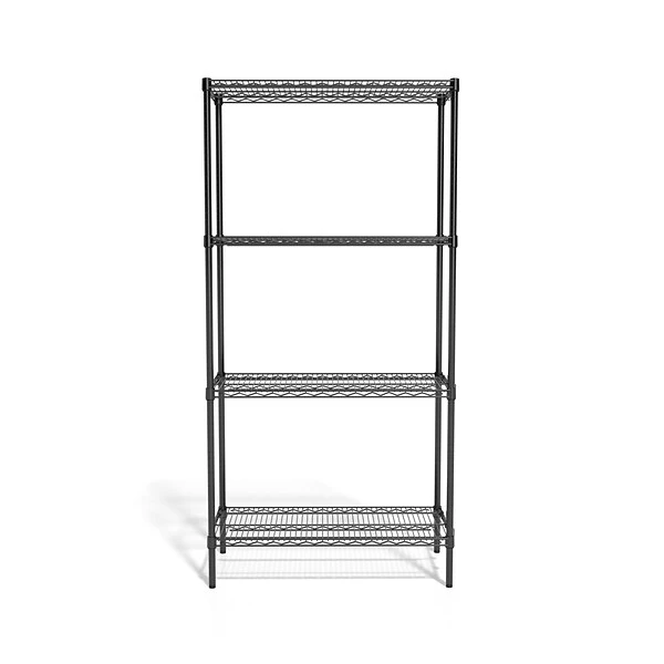 Coastwide Professional™ 4-Shelf Wire Unit, 36"W, Black (CW25470) 1 Coastwide Professional™ 4-Shelf Wire Unit, 36"W, Black (CW25470)