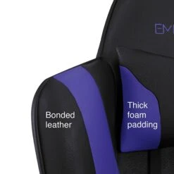 Quill Brand® Emerge Vartan Bonded Leather Gaming Chair, Blue/Black (53242) -Popular Furniture s1214379 s7