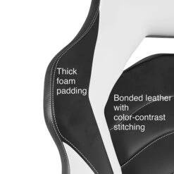Quill Brand® Luxura Faux Leather Racing Gaming Chair, Black And White (55172) -Popular Furniture s1214389 s7