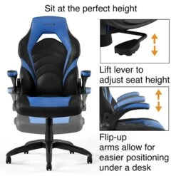 Quill Brand® Luxura Faux Leather Racing Gaming Chair, Black And Blue (51464-CC) 11 Quill Brand® Luxura Faux Leather Racing Gaming Chair, Black And Blue (51464-CC) -Popular Furniture s1214402 s7