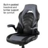 Quill Brand® Luxura Faux Leather Racing Gaming Chair, Black And Gray (52503)