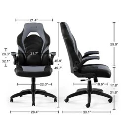 Quill Brand® Luxura Faux Leather Racing Gaming Chair, Black And Gray (52503) -Popular Furniture s1214413 s7
