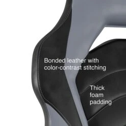 Quill Brand® Luxura Faux Leather Racing Gaming Chair, Black And Gray (52503) -Popular Furniture s1214416 s7