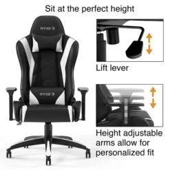 Quill Brand® Vartan Bonded Leather Gaming Chair, White/Black (58542) 11 Quill Brand® Vartan Bonded Leather Gaming Chair, White/Black (58542) -Popular Furniture s1214426 s7