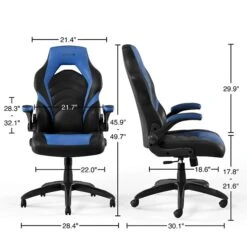 Quill Brand® Luxura Faux Leather Racing Gaming Chair, Black And Blue (51464-CC) 14 Quill Brand® Luxura Faux Leather Racing Gaming Chair, Black And Blue (51464-CC) -Popular Furniture s1214437 s7