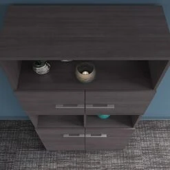 Bush Business Furniture Office 500 5-Shelf 70"H Bookcase With Doors, Storm Gray (OFB136SG) -Popular Furniture sp101402967 s7