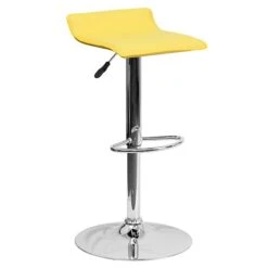 Flash Furniture 15" X 15" Vinyl Adjustable Height Bar Stool W/Chrome Base, Yellow -Popular Furniture sp109853442 s7