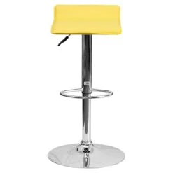 Flash Furniture 15" X 15" Vinyl Adjustable Height Bar Stool W/Chrome Base, Yellow -Popular Furniture sp109853446 s7