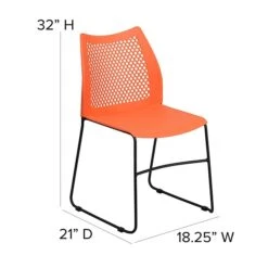 Flash Furniture Hercules Series Plastic Stack Chair, Orange (RUT498AORANGEGG) -Popular Furniture sp109937685 s7