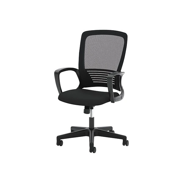 HON Mesh High-Back Chair, Center-Tilt, Fixed Arms, Black Frame, Black (BSXVL525ES10) 2 HON Mesh High-Back Chair, Center-Tilt, Fixed Arms, Black Frame, Black (BSXVL525ES10) - Image 2