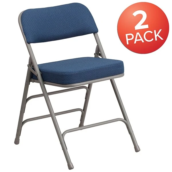 Flash Furniture HERCULES Series Fabric Folding Chair, Navy, 2/Pack (2AWMC320AFNVY) 2 Flash Furniture HERCULES Series Fabric Folding Chair, Navy, 2/Pack (2AWMC320AFNVY) - Image 2