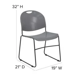 Flash Furniture Hercules Series Plastic Stack Chair, Gray (RUT188GY) -Popular Furniture sp112222163 s7
