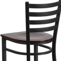 Flash Furniture Traditional Wood Restaurant Barstool With Back, Walnut (XUDG697BBARWAW) -Popular Furniture sp112224772 s7