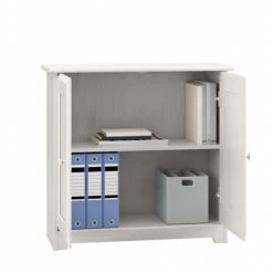 Bush Furniture Cabot 30.2" Storage Cabinet With 2 Shelves, Linen White Oak (WC31198) -Popular Furniture sp115661331 s7