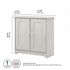 Bush Furniture Cabot 30.2" Storage Cabinet With 2 Shelves, Linen White Oak (WC31198) -Popular Furniture sp115661332 s7