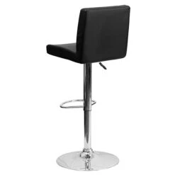 Flash Furniture Contemporary Vinyl Adjustable Height Barstool With Back, Black (CH92066BK) -Popular Furniture sp116164114 s7