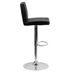 Flash Furniture Contemporary Vinyl Adjustable Height Barstool With Back, Black (CH92066BK) -Popular Furniture sp116164116 s7