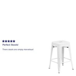 Flash Furniture Industrial Metal Restaurant Counter Height Stool, White (CH3132024WH) 10 Flash Furniture Industrial Metal Restaurant Counter Height Stool, White (CH3132024WH) -Popular Furniture sp116164254 s7