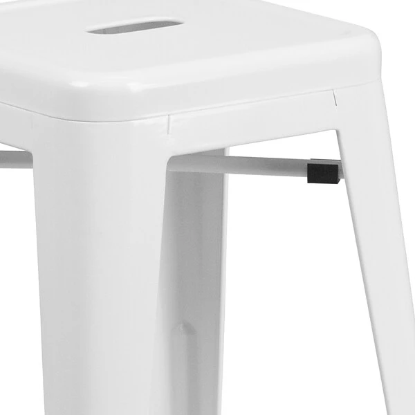 Flash Furniture Industrial Metal Restaurant Counter Height Stool, White (CH3132024WH) 7 Flash Furniture Industrial Metal Restaurant Counter Height Stool, White (CH3132024WH) - Image 7