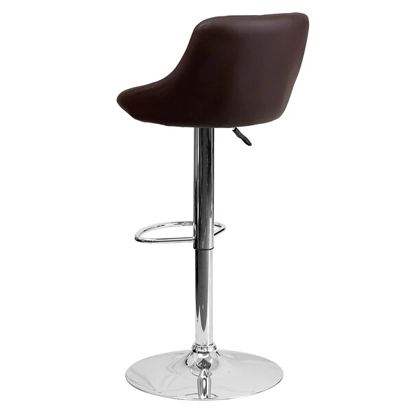 Flash Furniture Contemporary Vinyl Adjustable Height Barstool With Back, Brown (CH82028ABRN) 6 Flash Furniture Contemporary Vinyl Adjustable Height Barstool With Back, Brown (CH82028ABRN) - Image 6