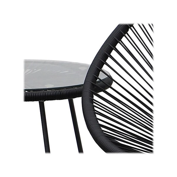 DUKAP SASSIO 3-Piece Seating Set Without Cushions, Black (O-DK-6967-BLK) 4 DUKAP SASSIO 3-Piece Seating Set Without Cushions, Black (O-DK-6967-BLK) - Image 4