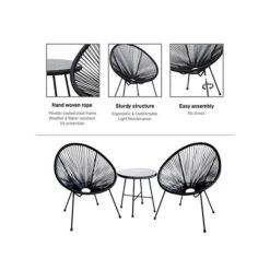 DUKAP SASSIO 3-Piece Seating Set Without Cushions, Black (O-DK-6967-BLK) 11 DUKAP SASSIO 3-Piece Seating Set Without Cushions, Black (O-DK-6967-BLK) -Popular Furniture sp121248102 s7