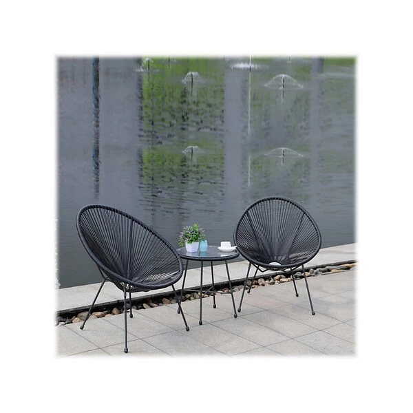 DUKAP SASSIO 3-Piece Seating Set Without Cushions, Black (O-DK-6967-BLK) 7 DUKAP SASSIO 3-Piece Seating Set Without Cushions, Black (O-DK-6967-BLK) - Image 7