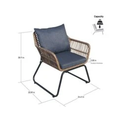 DUKAP LUGANO Armchair With Cushions, Brown/Black/Gray, 2/Set (O-DK-P080-A) -Popular Furniture sp121248127 s7