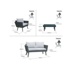 DUKAP KOTKA 4-Piece Sofa Seating Set With Cushions, Dark Gray/Light Gray (O-DK-P01-AB) 13 DUKAP KOTKA 4-Piece Sofa Seating Set With Cushions, Dark Gray/Light Gray (O-DK-P01-AB) -Popular Furniture sp121248136 s7