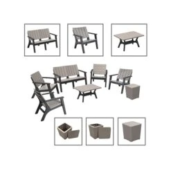 DUKAP ENZO 7-Piece Sofa Seating Set Without Cushions, Gray/Black (O-DK-018019BBG) -Popular Furniture sp121248146 s7