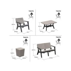 DUKAP ENZO 7-Piece Sofa Seating Set Without Cushions, Gray/Black (O-DK-018019BBG) -Popular Furniture sp121248148 s7