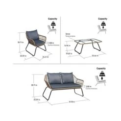 DUKAP LUGANO 6-Piece Sofa Seating Set With Cushions, Brown/Black/Gray (O-DK-P080-AAB) -Popular Furniture sp121248162 s7