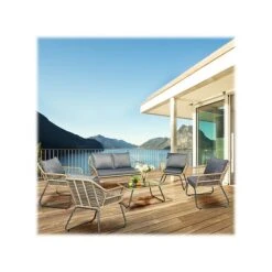 DUKAP LUGANO 6-Piece Sofa Seating Set With Cushions, Brown/Black/Gray (O-DK-P080-AAB) -Popular Furniture sp121248163 s7