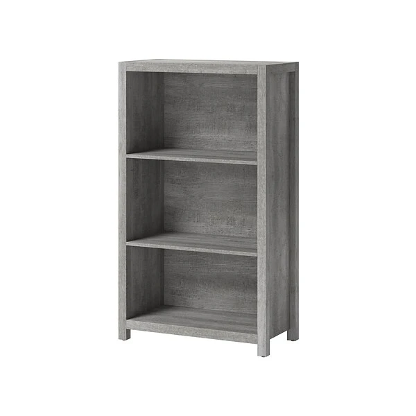 Whalen Fallbrook 3-Shelf 48"H Bookcase, Smoked Ash/Rustic Warm Gray (SPUS-FBBK-GM) 1 Whalen Fallbrook 3-Shelf 48"H Bookcase, Smoked Ash/Rustic Warm Gray (SPUS-FBBK-GM)